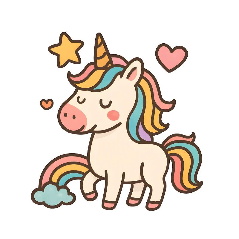 Süßes Regenbogen Einhorn Unicorn