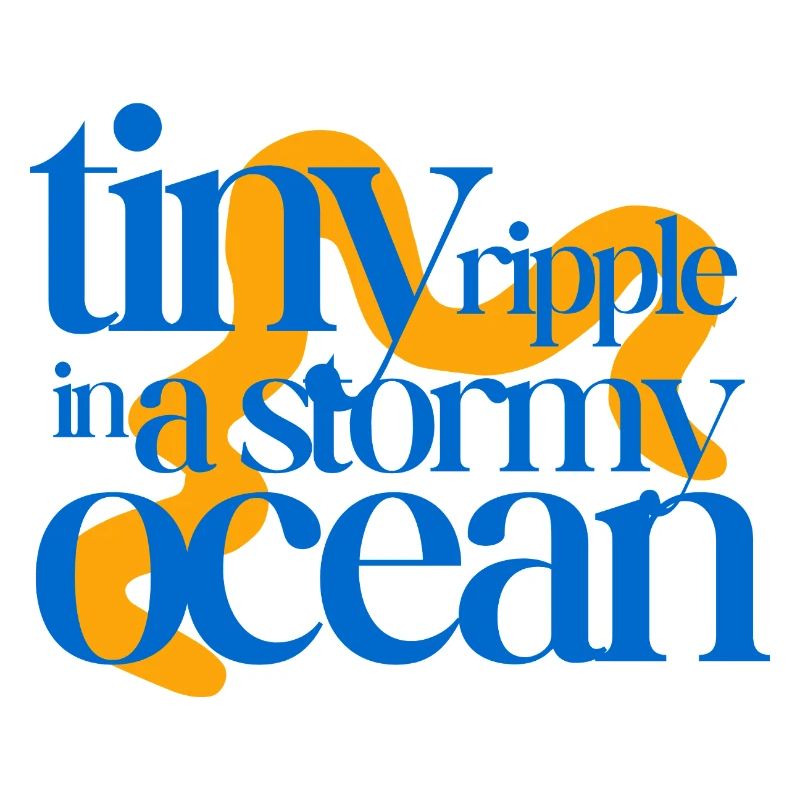 Tiny ripple in a stormy ocean (orange background)