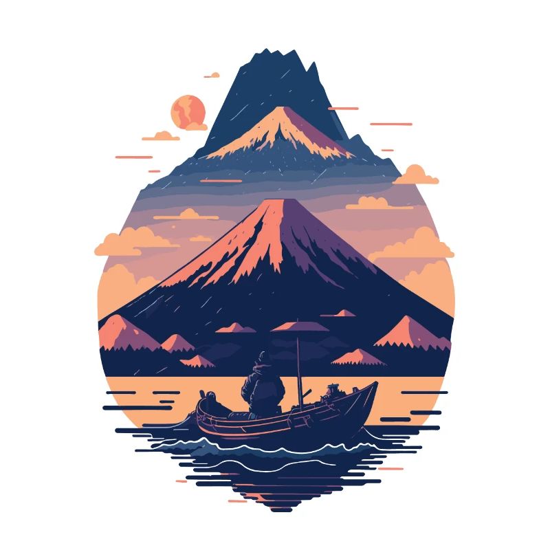 Serene Mount Fuji Sunset Peaceful River Scenery