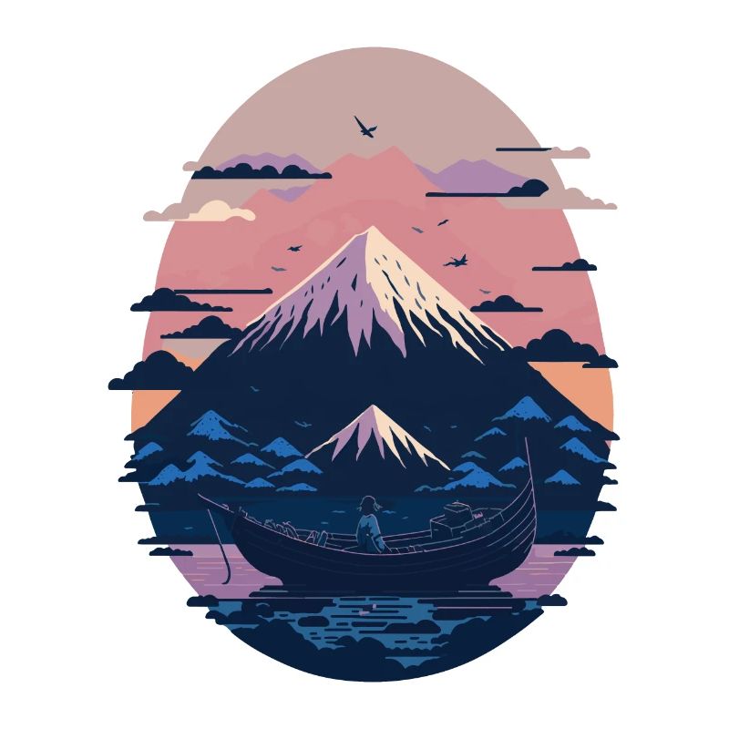 Serene Mount Fuji Sunset Peaceful River Scenery