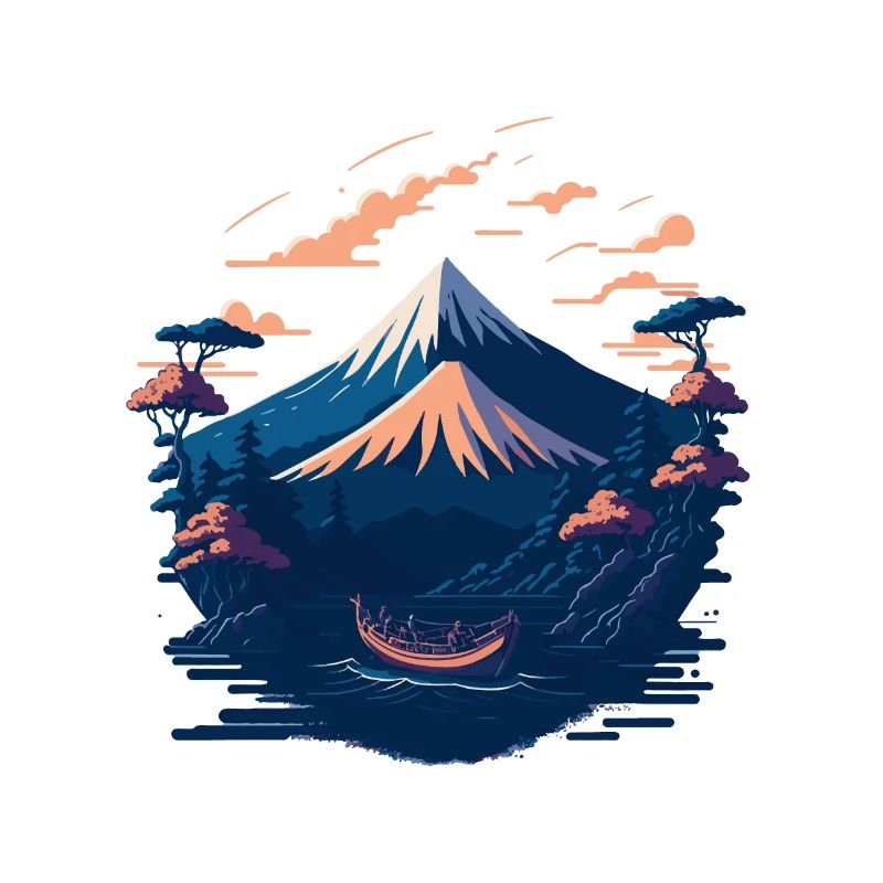 Serene Mount Fuji Sunset Peaceful River Scenery