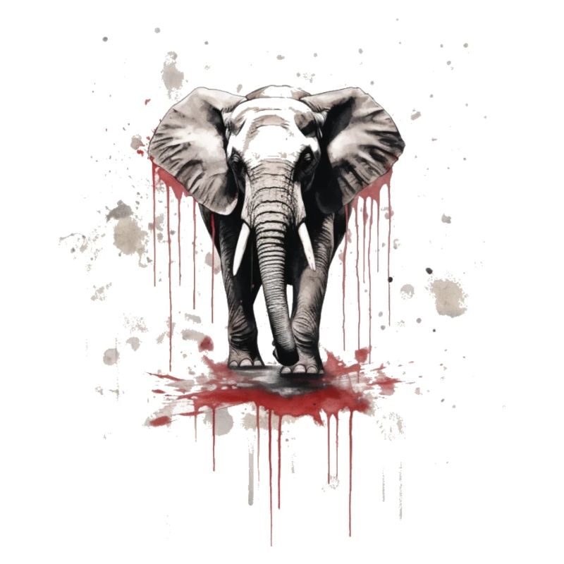 Elephant as plain graffiti