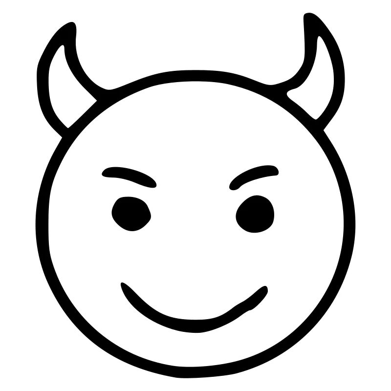 Emoji Devil Sketch Black