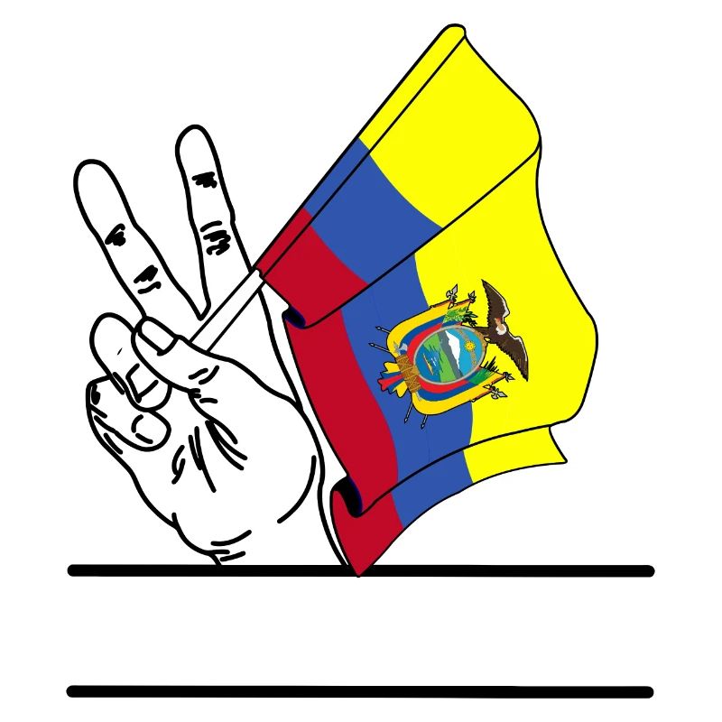 Flag Ecuador peace sign text space