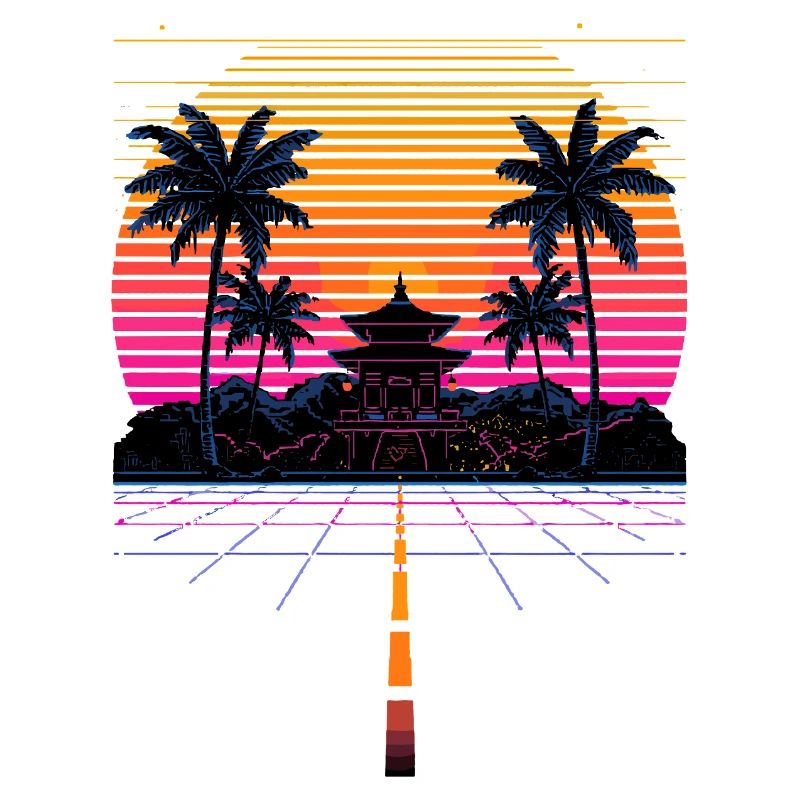 Vaporwave Synthwave Retro Pixel Aesthetic Design