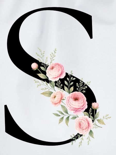 S Buchstabe Monogram Floral