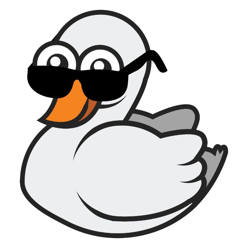 Cool duck with sunglasses