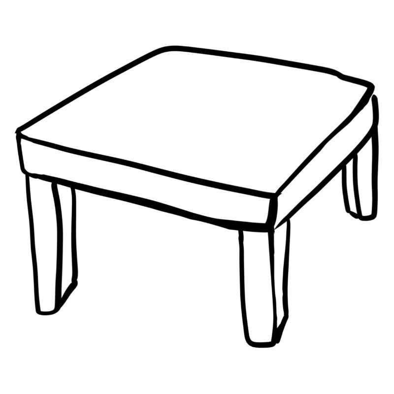 Symbole de dessin animé de meubles de table
