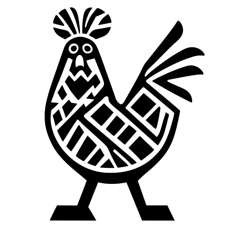 A Silhouette Patterned Chicken