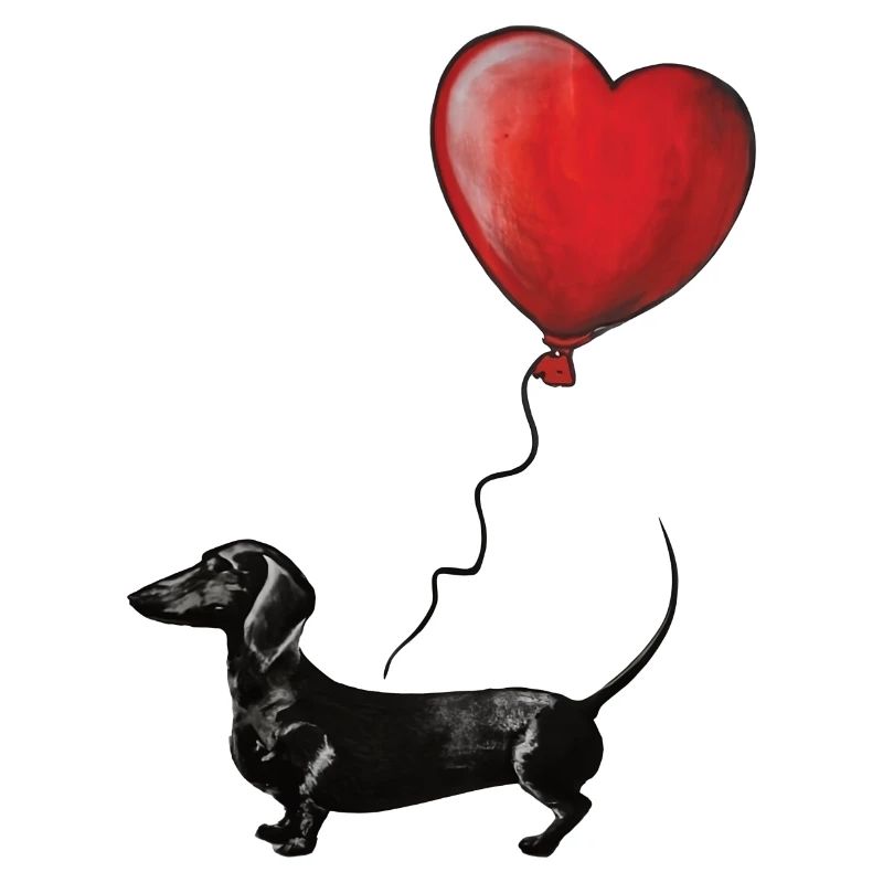 Herzballon Dackel Illustration