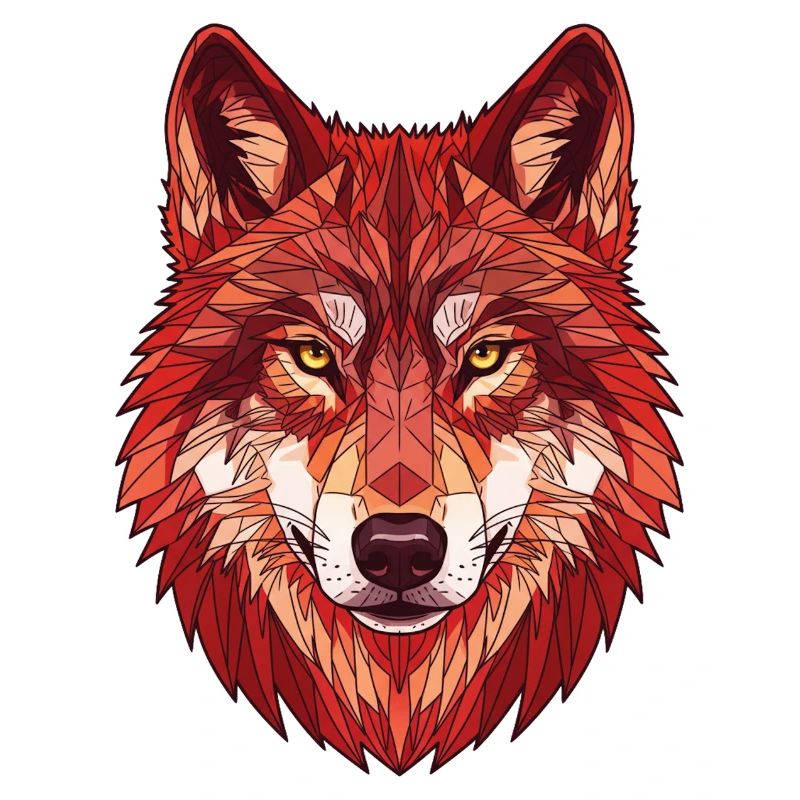 Geometric Red Wolf