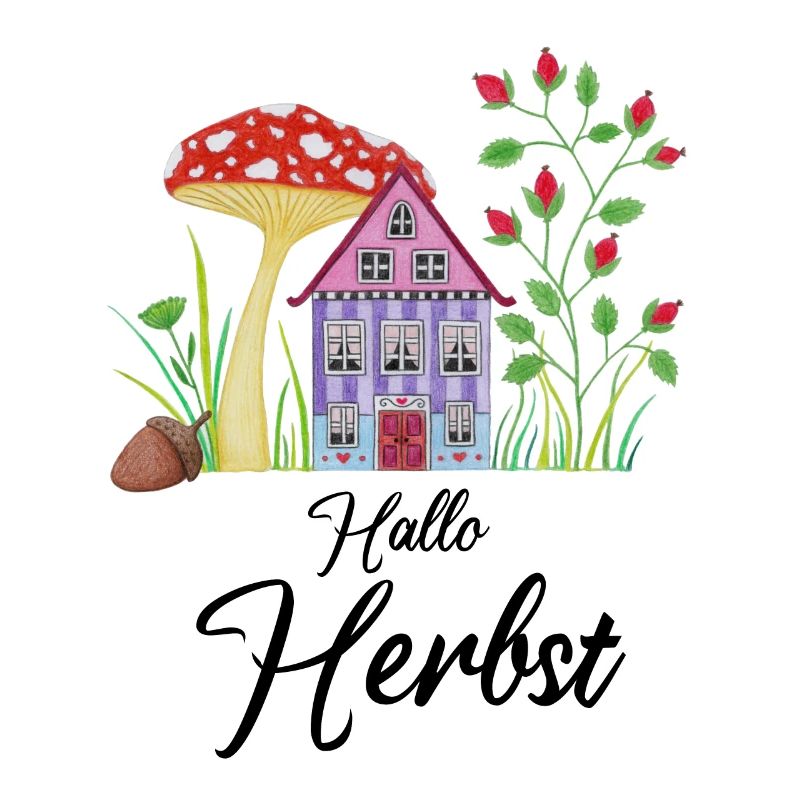 Hello Autumn Toadstool Dwarf House fantasy