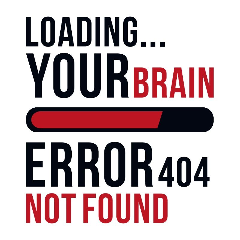 Loading bar brain computer error nerd gift