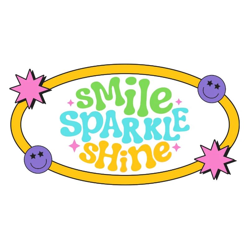 Colourful Retro Smile Text Design