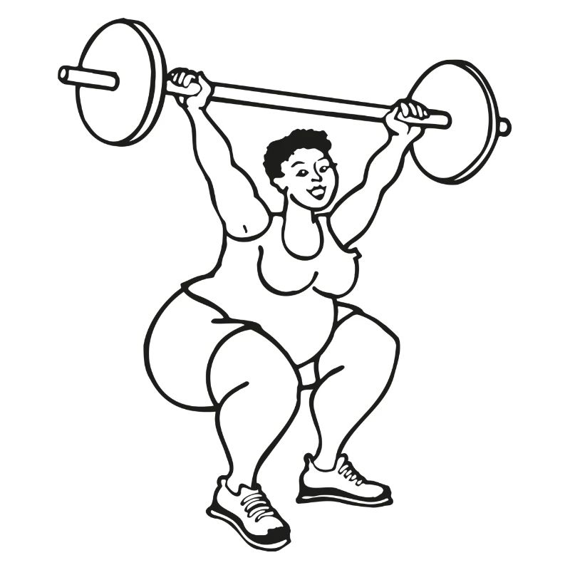 Grosse dame au squat