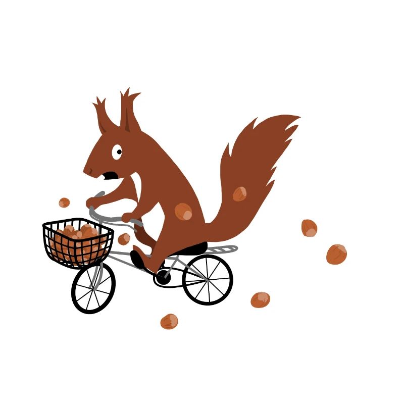 Eichhoernchen drives a bicycle