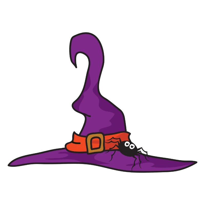 Halloween witch hat spider