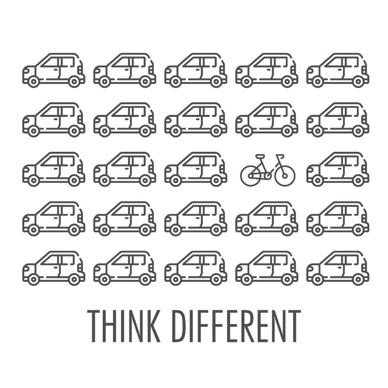 Think Different, changement de circulation, vélo