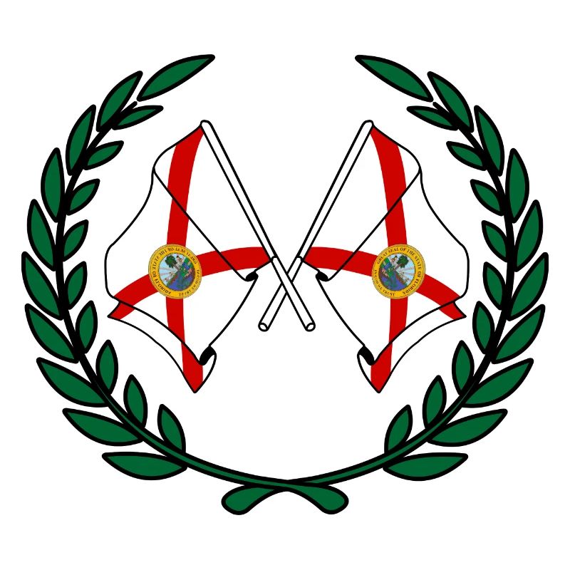 Florida State Flags Laurel Wreath
