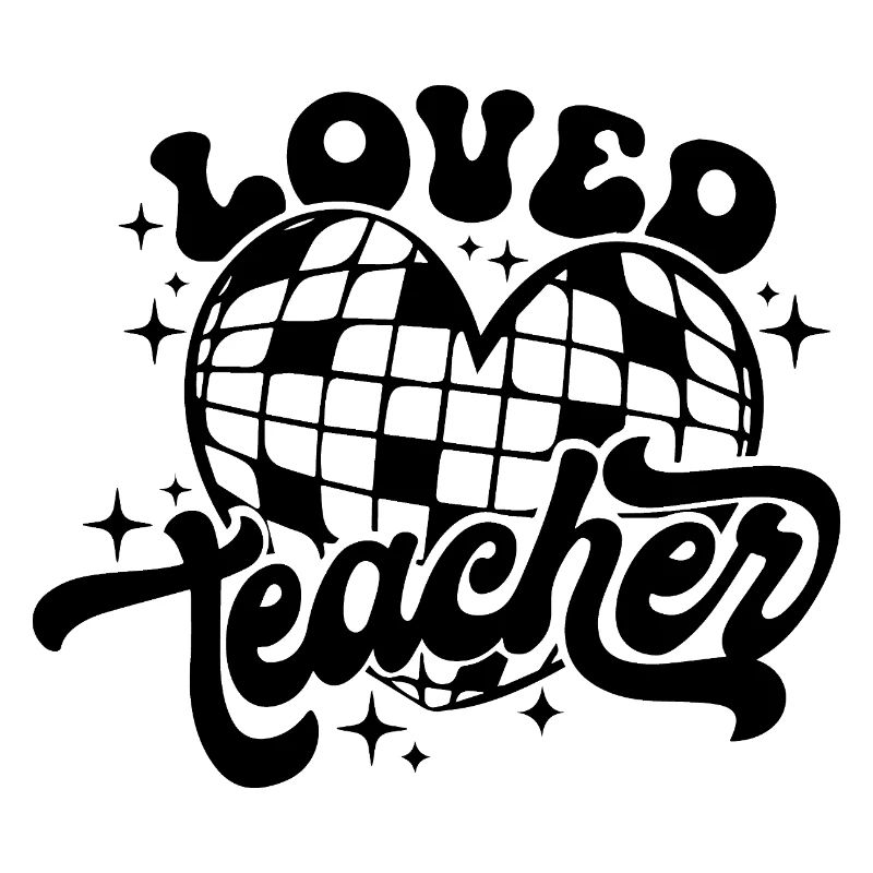 Loved Teacher Heart Disco Art
