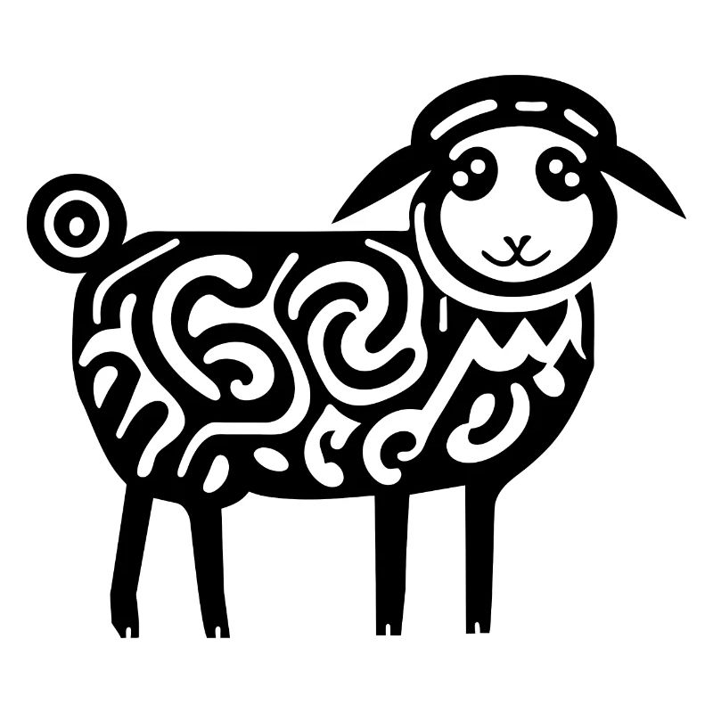 A Silhouette Patterned Sheep
