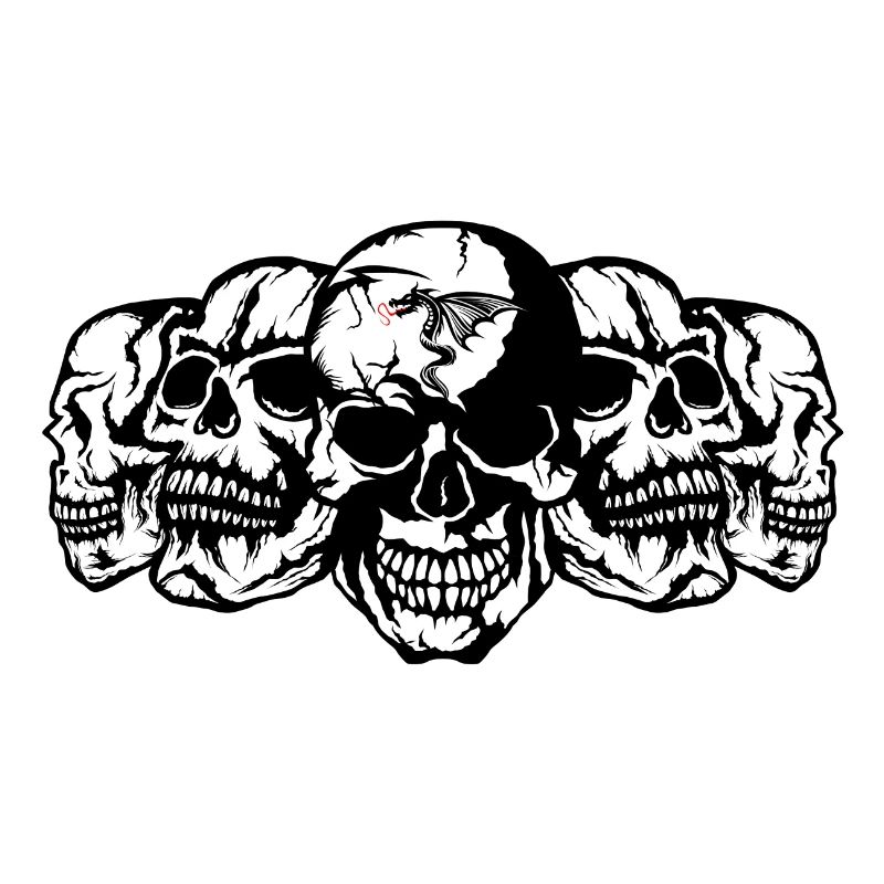 death head face profile skull three-quarter whimsical