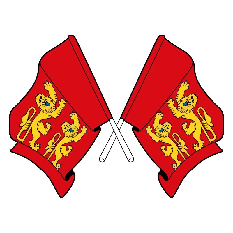 Zwei Flaggen Normandie oder Basse-Normandie