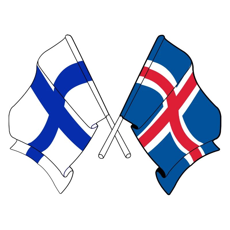 Drapeau Finlande et drapeau Islande