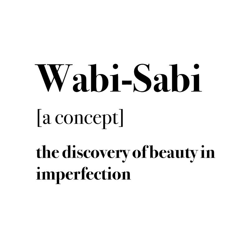 Wabi-Sabi, imperfekt, text, Spruch, Konzept