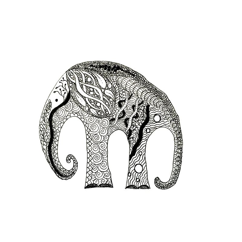 Elephant zentangle