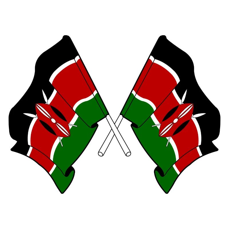 Two flags crossed Kenya