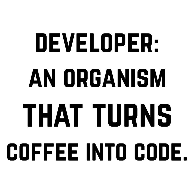 développeur organisme transformant le café en code