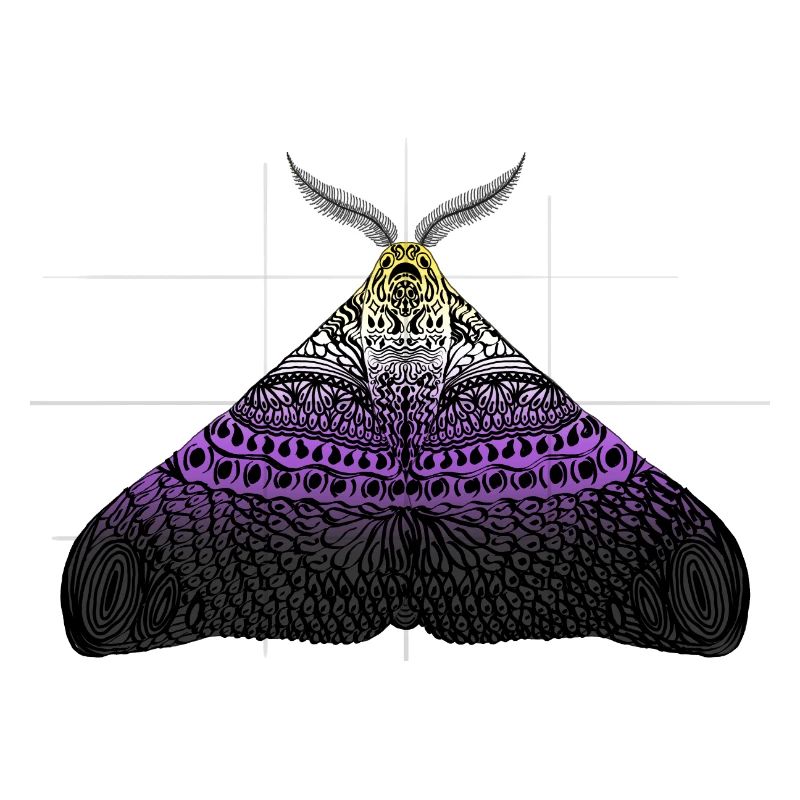 Non Binary Pride Moth Motif A