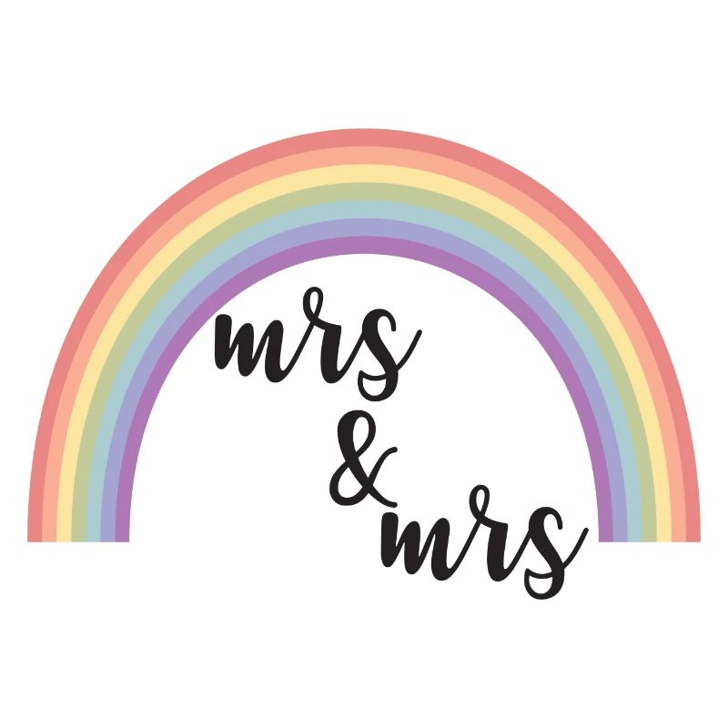 Rainbow Stripes Mrs and Mrs