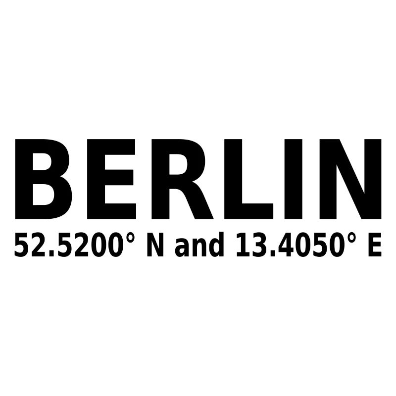 Berlin - with geo coordinates horizontal