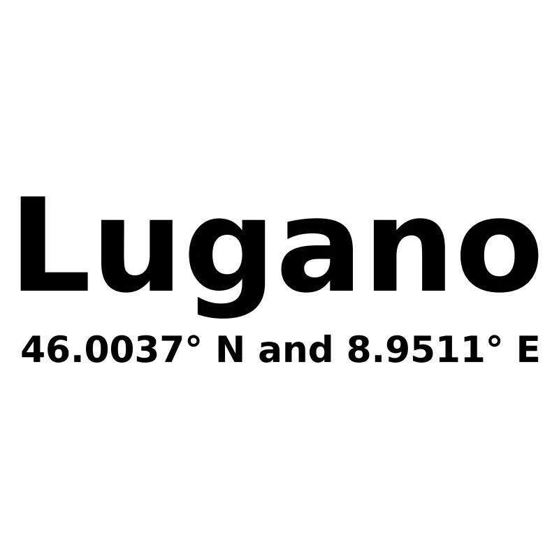 Lugano - with geo coordinates horizontal