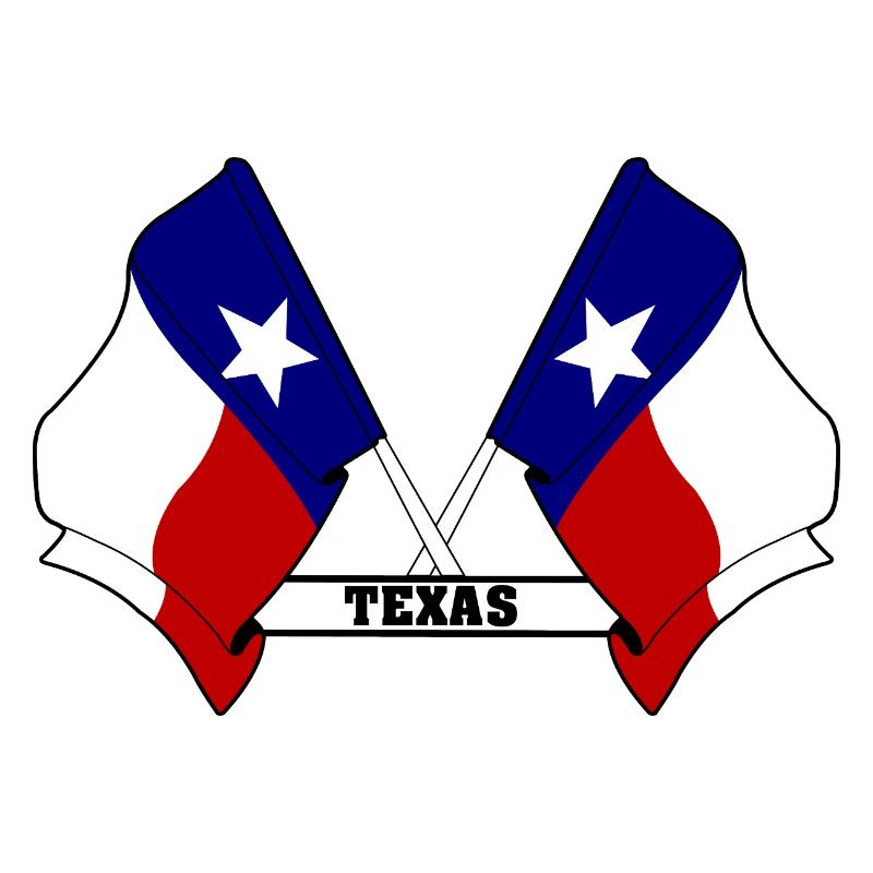 Two flags text TEXAS