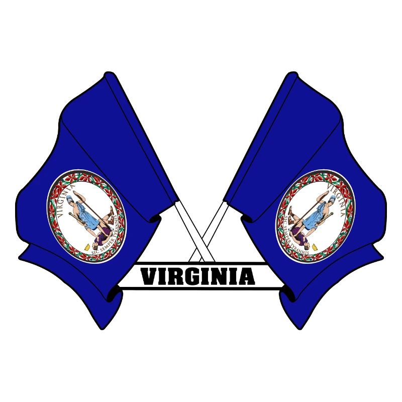 Deux drapeaux texte VIRGINIA