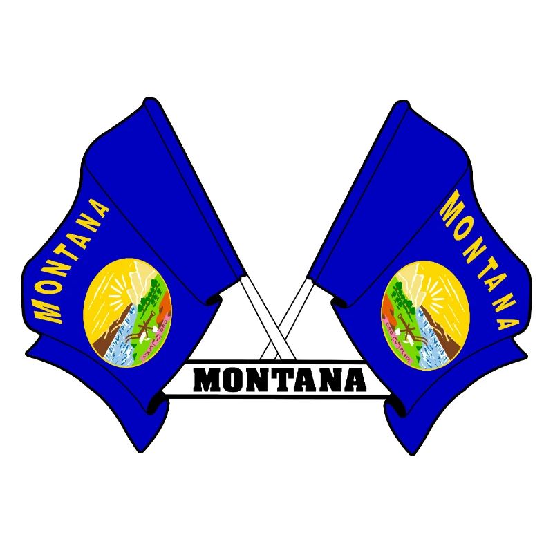 Two flags text MONTANA