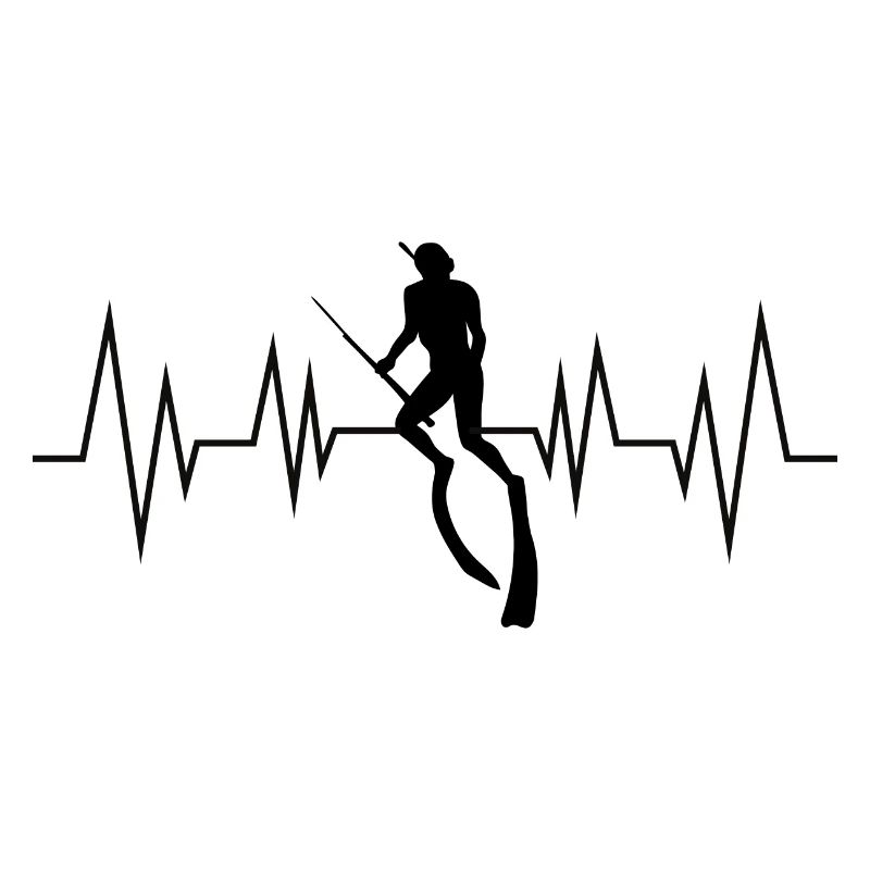 Speerfischen Freitauchen Herzschlag Design