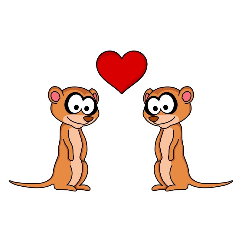 Erdmännchen Comic Paar liebe