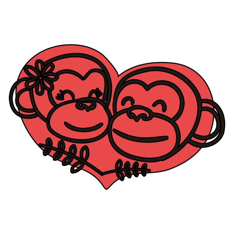 Herz Affen