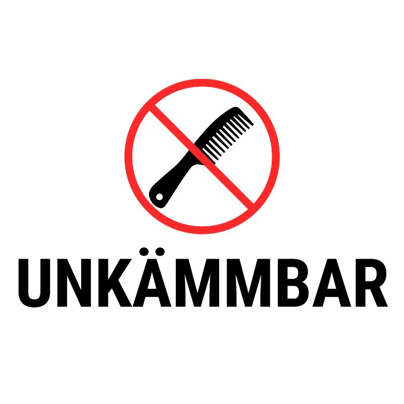 unkämmbar, kamm durchgestrichen