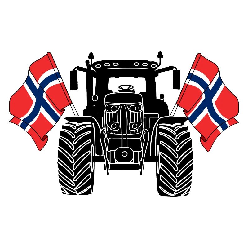 Tractor two flags Norway