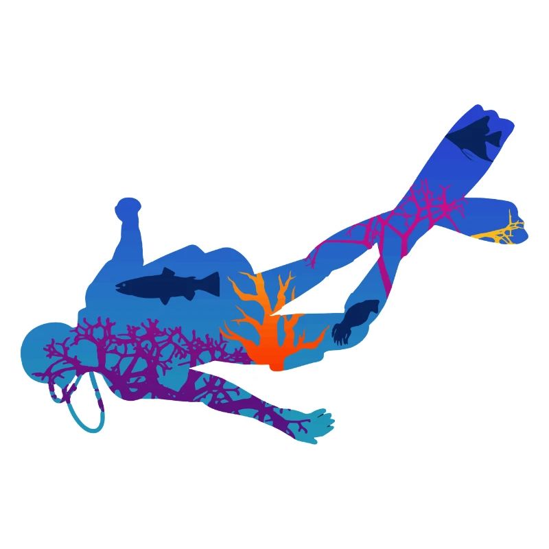 Diver Underwater Silhouette Gift