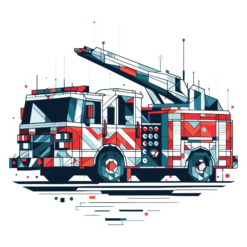 Polygon Fire Truck with Turntable Ladder Fire Brigade