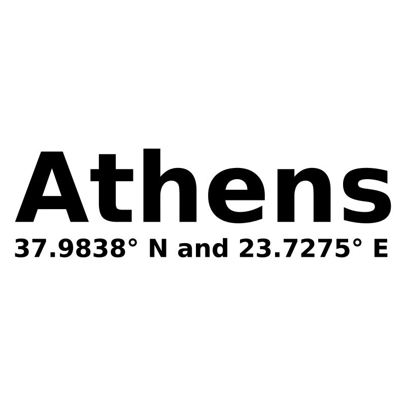 Athens - Athens - with geo coordinates horizontal