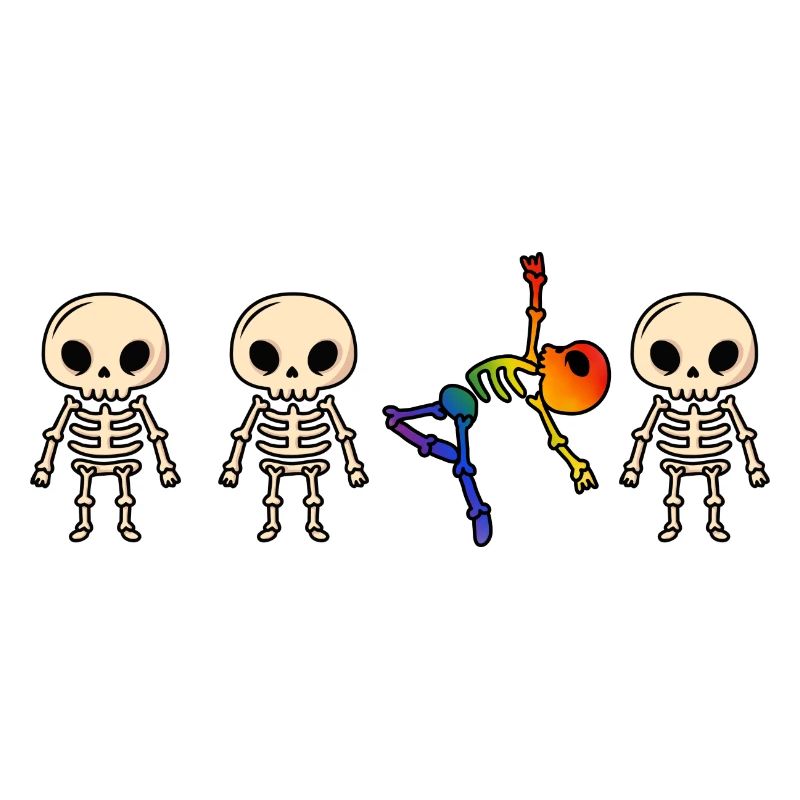 Dancer Skeleton Rainbow