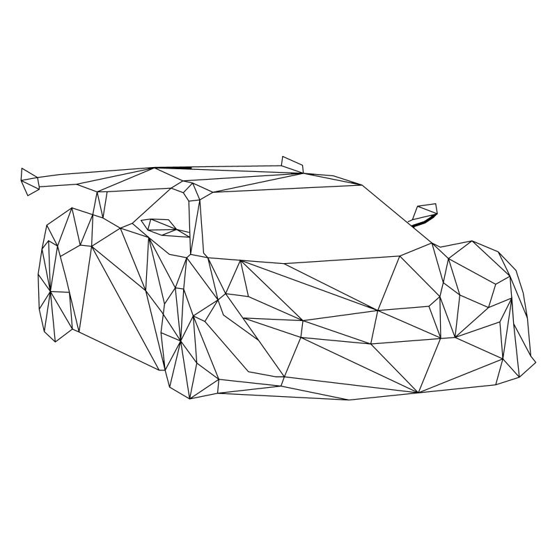 Low Poly Art - Rennauto