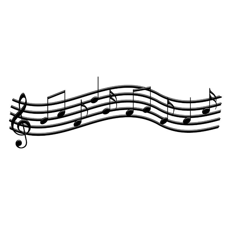 Musical notes on wavy stave